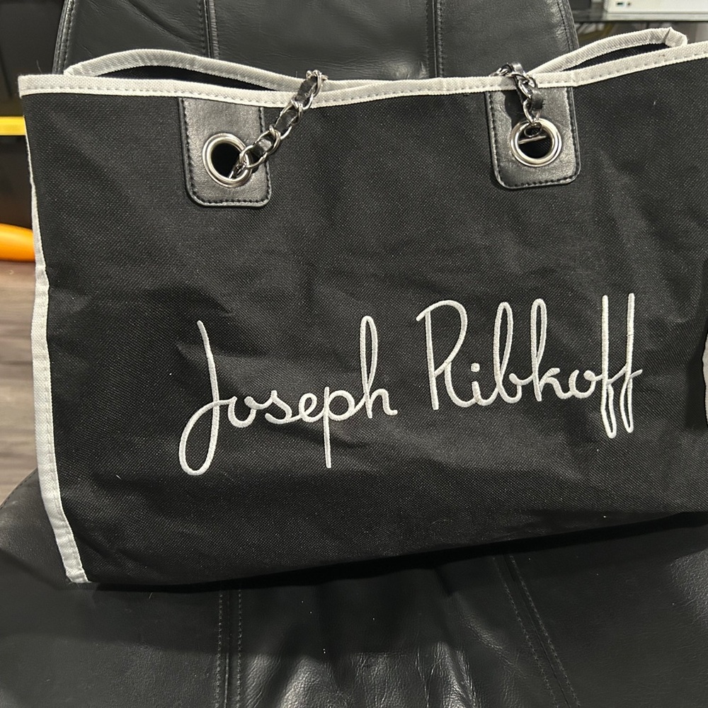 Joseph Ribkoff Black and white Canvas Tote